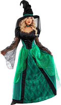 Morph Deluxe Witch Costume Women - Layered Green & Black Dress Women's