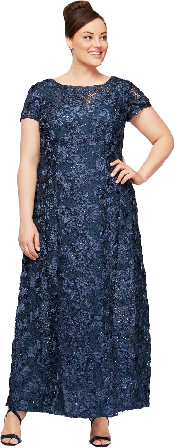 Elegant Long Rosette Mother of The Bride Dress for Special Events