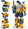 MIEBELY Toddler Robot Construction Vehicles Set - 5Pcs Transforming