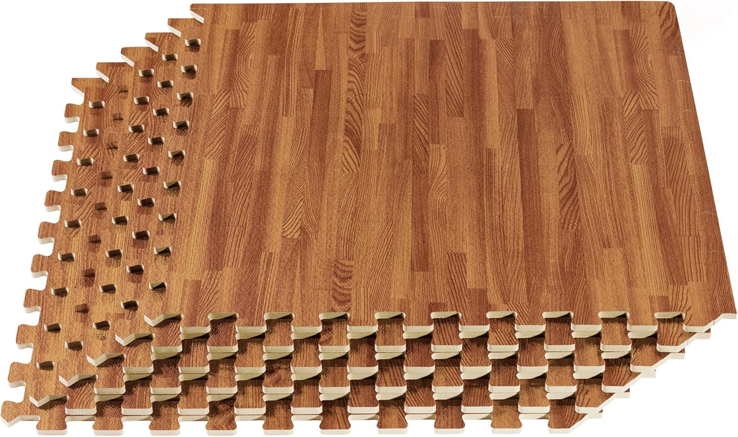 Forest Floor Printed Foam Tiles for Elegant Wood Grain Look
