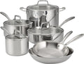 Tri-Ply Clad Stainless Steel 10-Piece Cookware Set - Even Heat Control