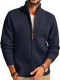 PJ PAUL JONES Men's Full Zipper Cardigan Stand Collar - Warm Everyday