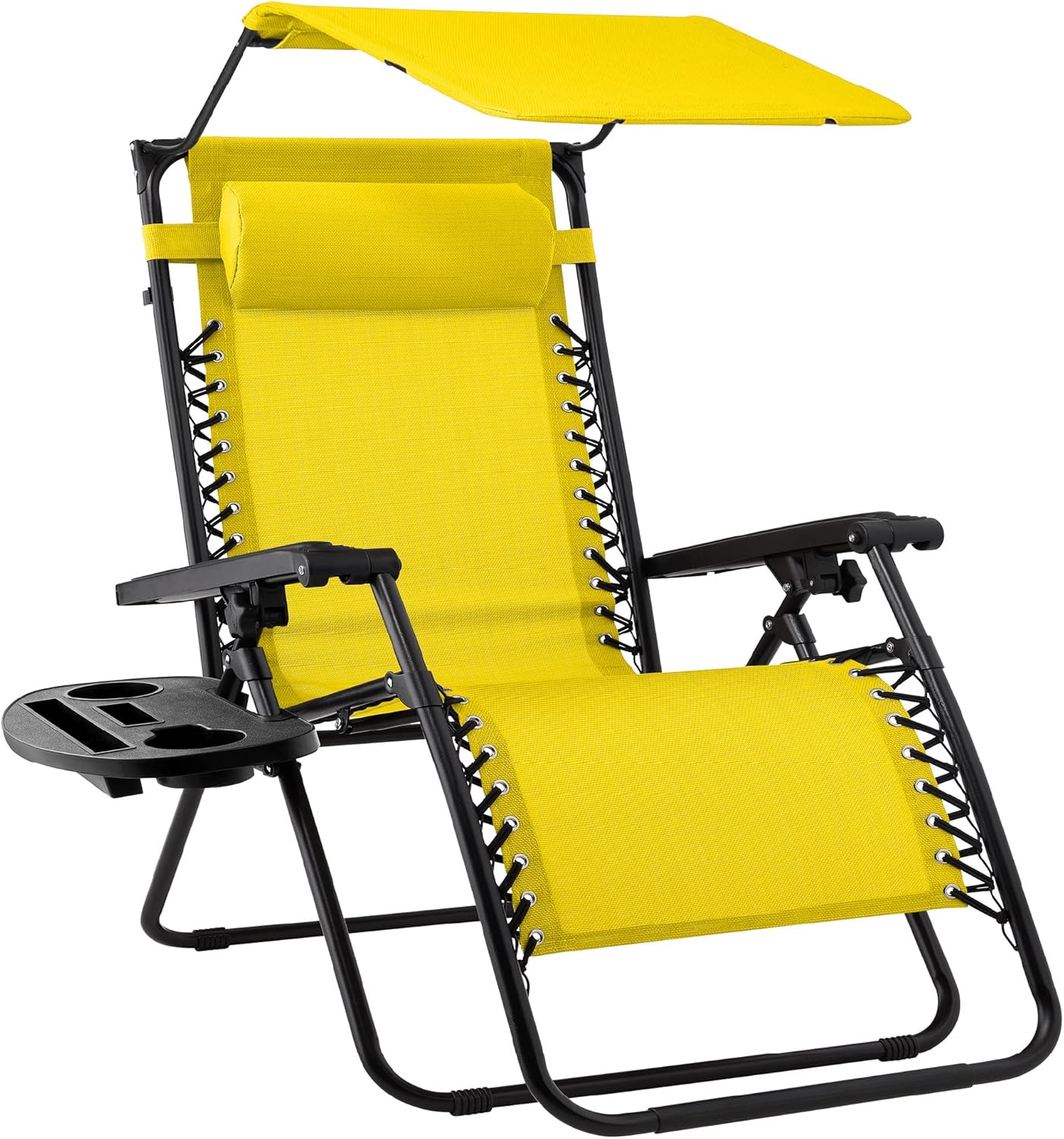 Folding Zero Gravity Outdoor Recliner Lounge Chair with Canopy