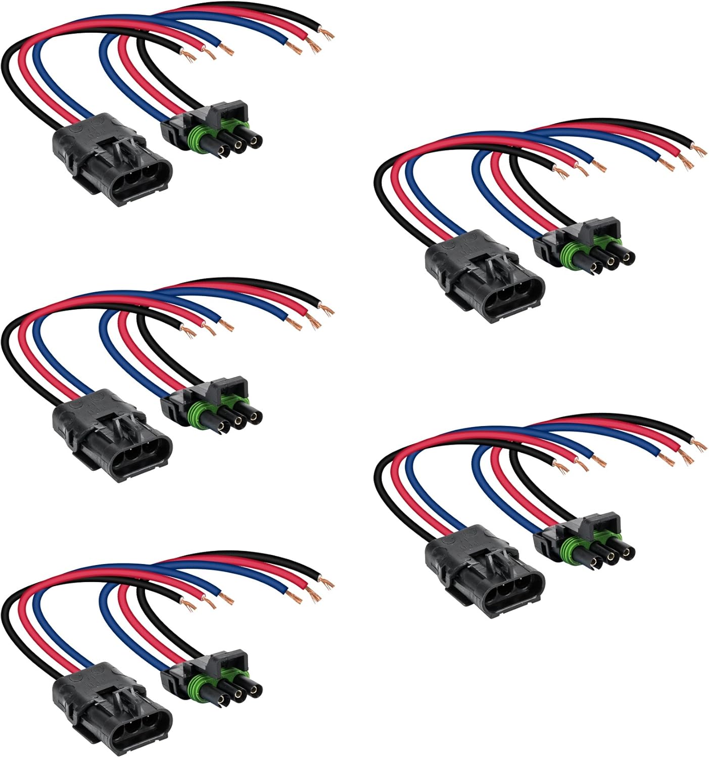 True Mods 5pc 3-Wire Weather Pack Connector Kit with Wires
