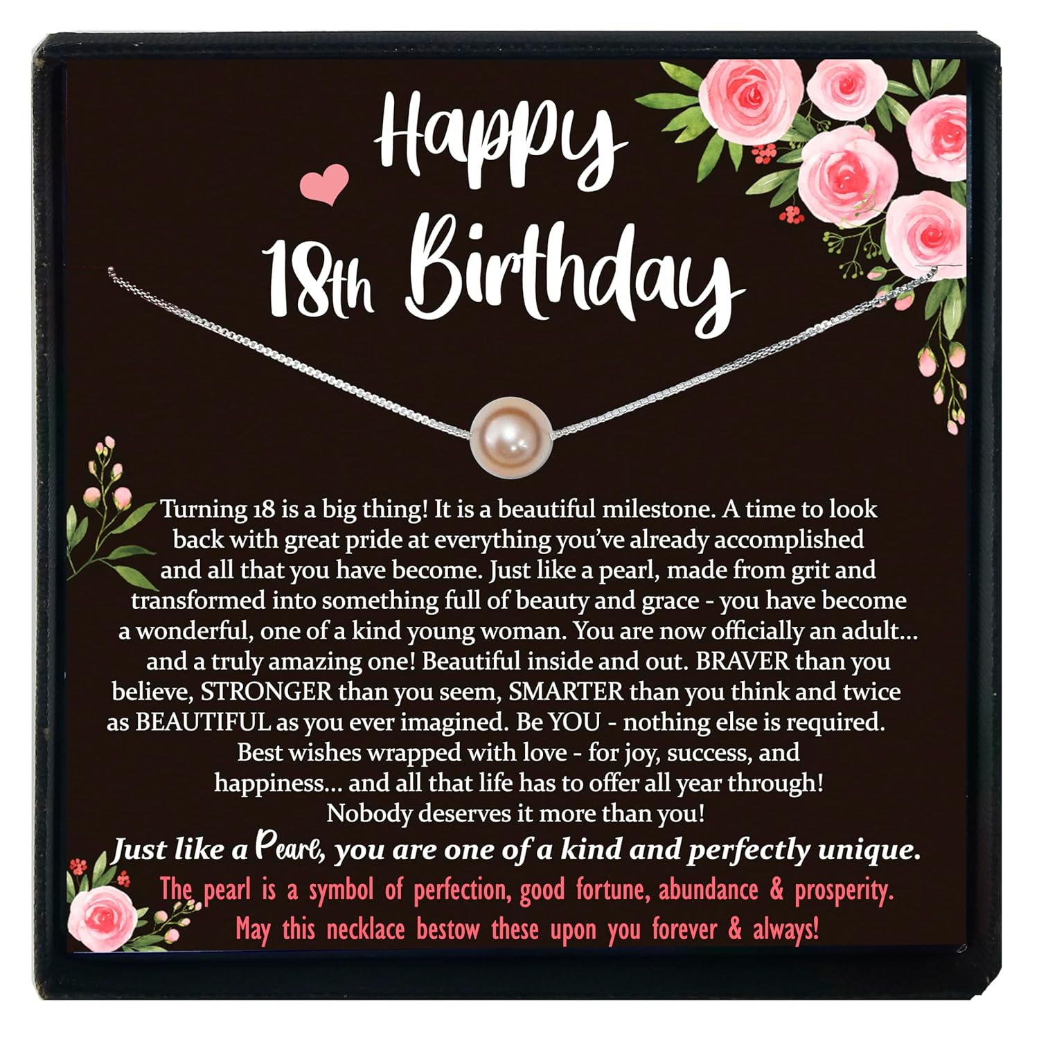 18th Birthday Gift for Girls - Meaningful Jewelry with Pearls