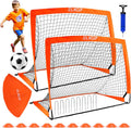 Kids Soccer Goals for Backyard Set of 2 - Portable Pop-Up Practice