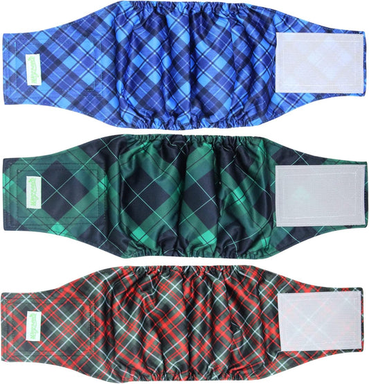 Washable Male Dog Belly Bands - Stylish Pack of 3 - Leakproof & Reusable - XL