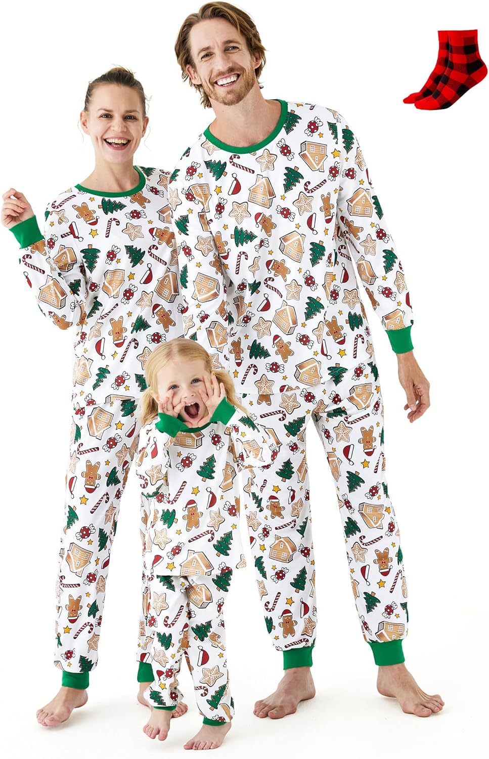 Matching Christmas Family Pajama Sets with Cozy Socks for All
