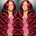 99J Burgundy Wig Human Hair 13x4 Body Wave Lace Front Wig - 30in