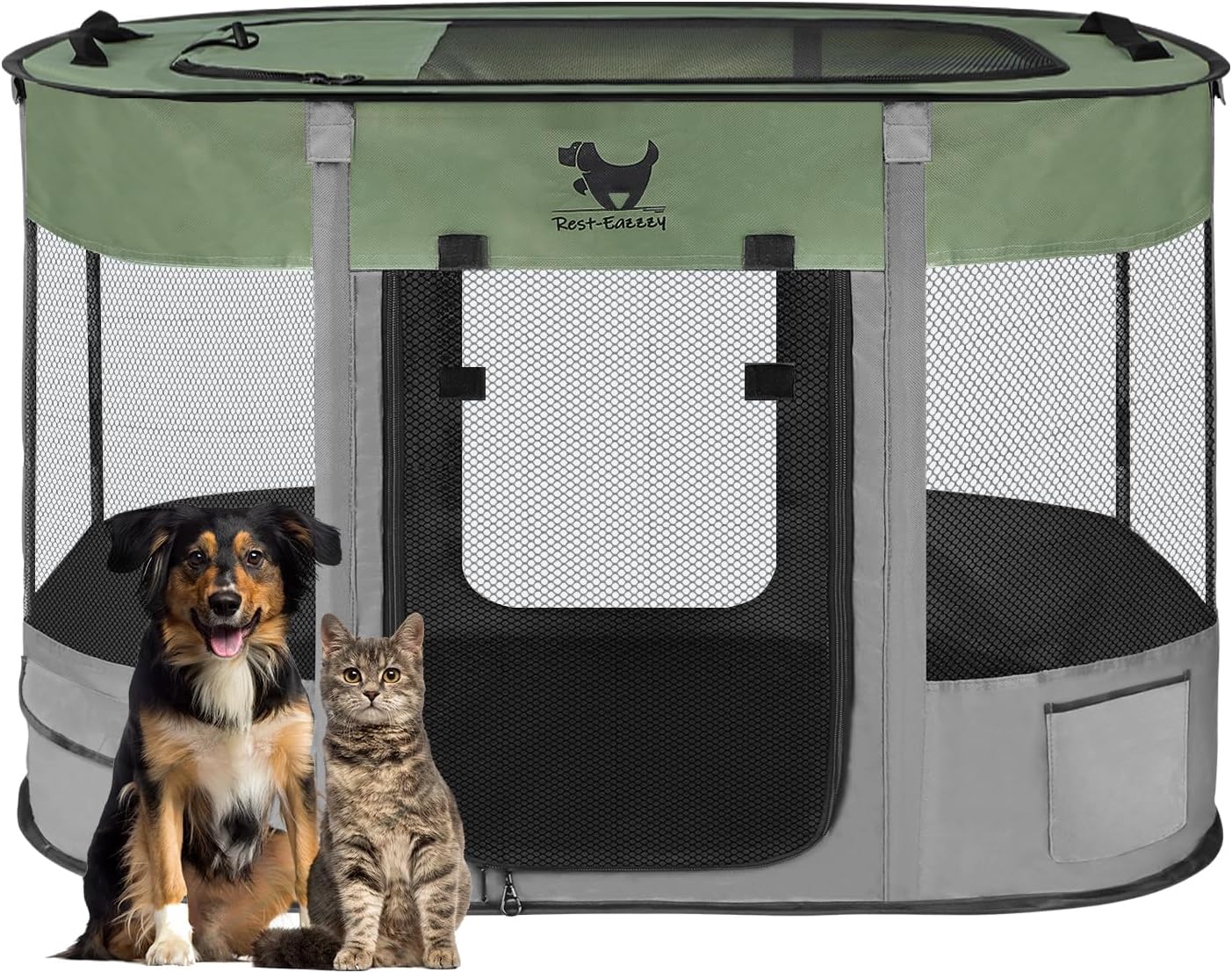 Rest-Eazzzy Dog Playpen - Portable Pet Puppy Playpen for Travel