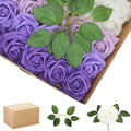 Artificial Foam Roses Purple Series 200PCS - Real Looking DIY Wedding