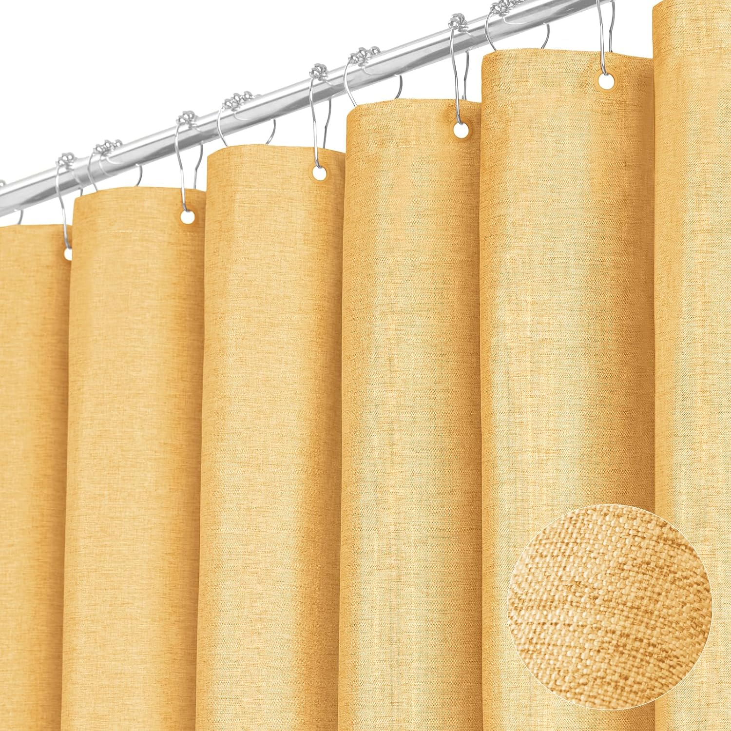 BTTN Extra Long Shower Curtain Set for Luxurious Bathroom Style