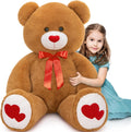 Tezituor Giant Teddy Bear 4ft with Red Love Heart - Large Plush Gift