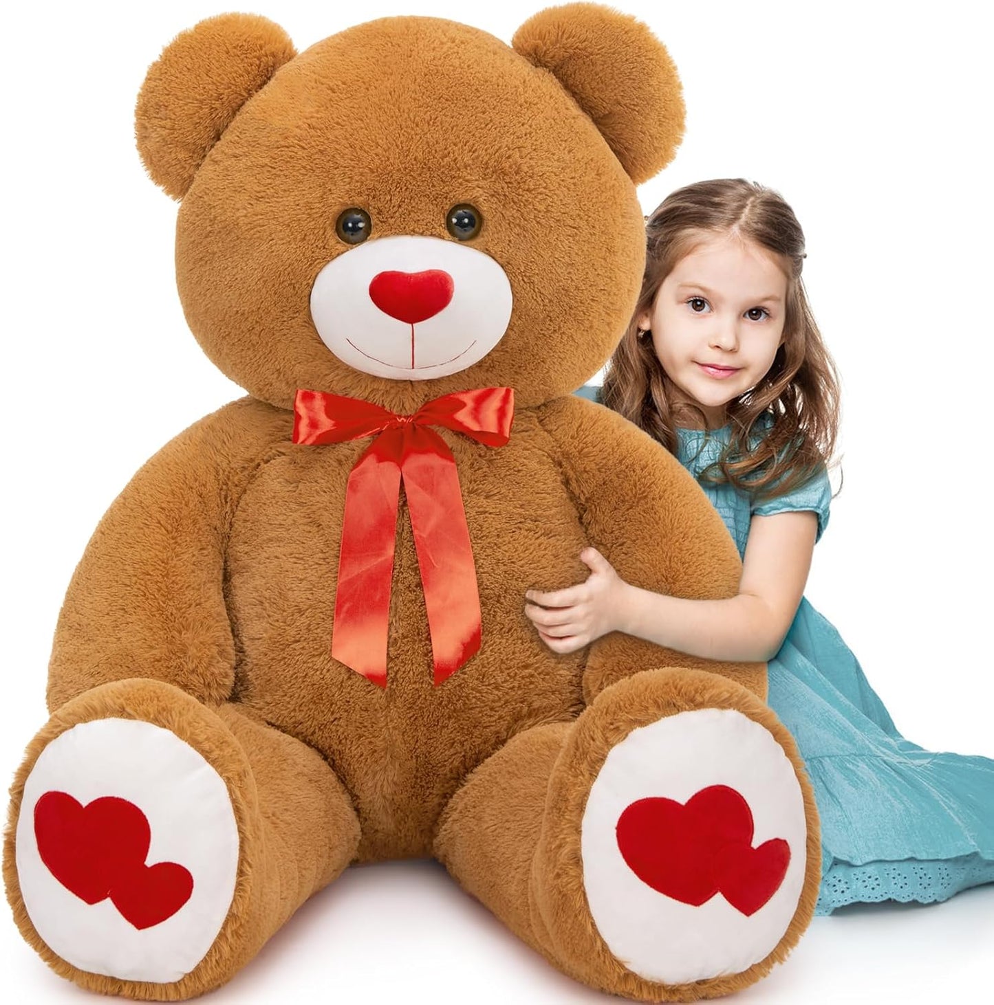 Tezituor Giant Teddy Bear 4ft with Love Heart for Gifts