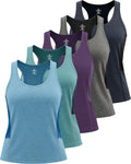 Women's Racerback Tank Top 5 Pack - Dry-Fit Activewear Tops
