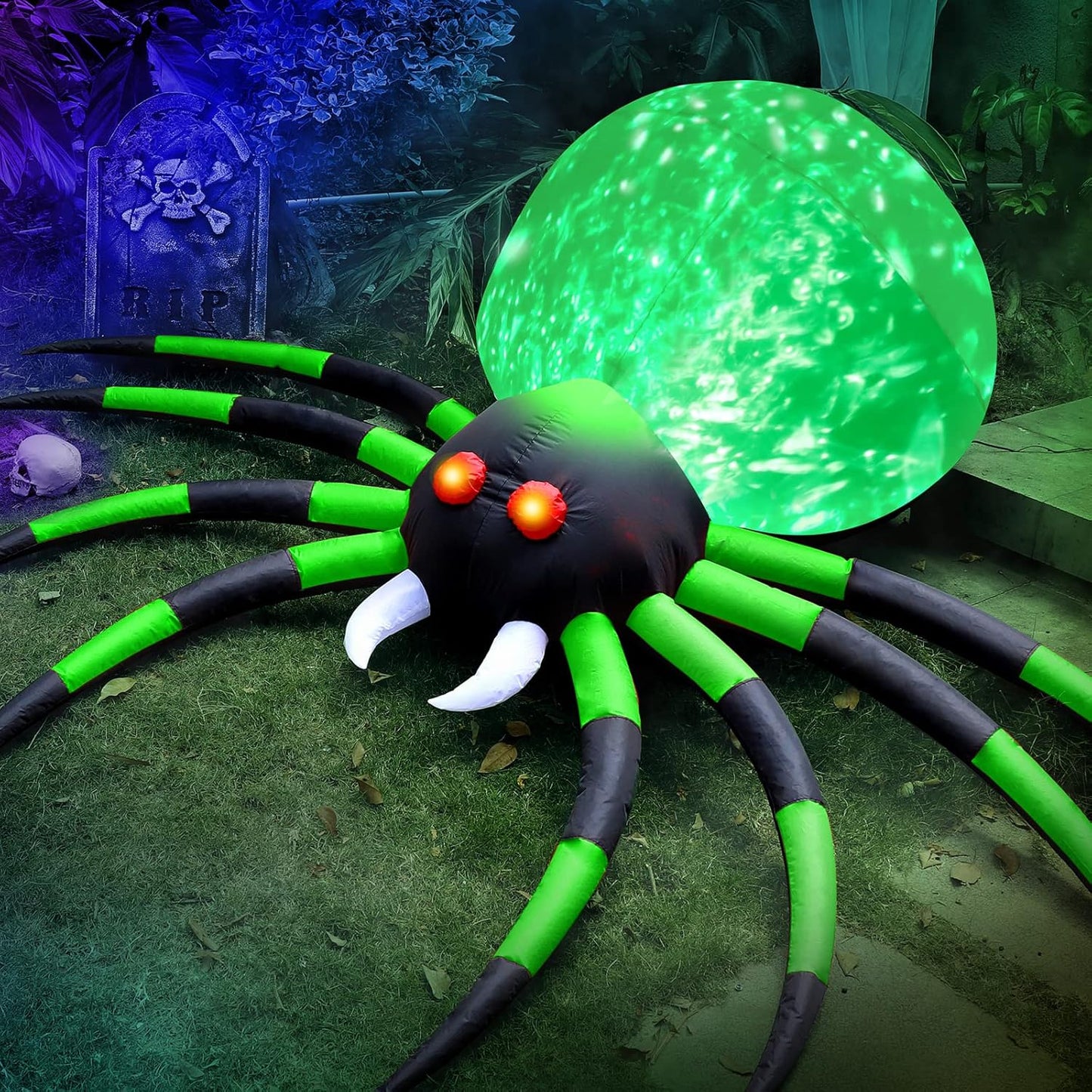 8FT Halloween Inflatables Spider for Spooky Yard Decor