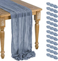Dusty Blue Cheesecloth Table Runner 12 Pack 10 ft - Rustic Sheer Gauze