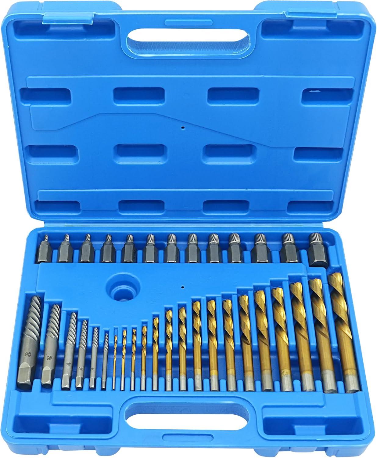 35-Piece Bolt Puller and Left Hand Drill Bit Set for Fasteners