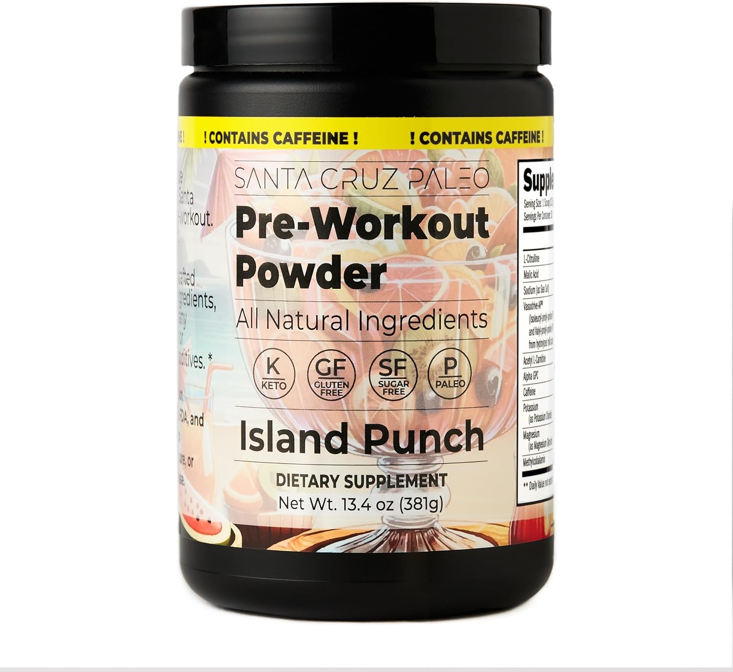 Santa Cruz Paleo Pre Workout Powder for Energy & Hydration