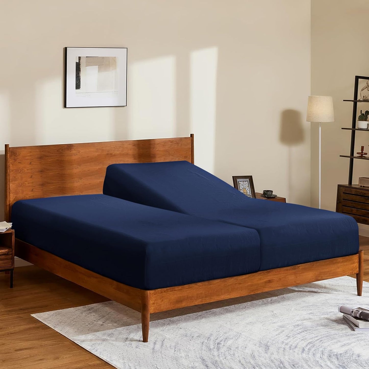 Split King 100% Egyptian Cotton Fitted Sheets 600 Thread Count