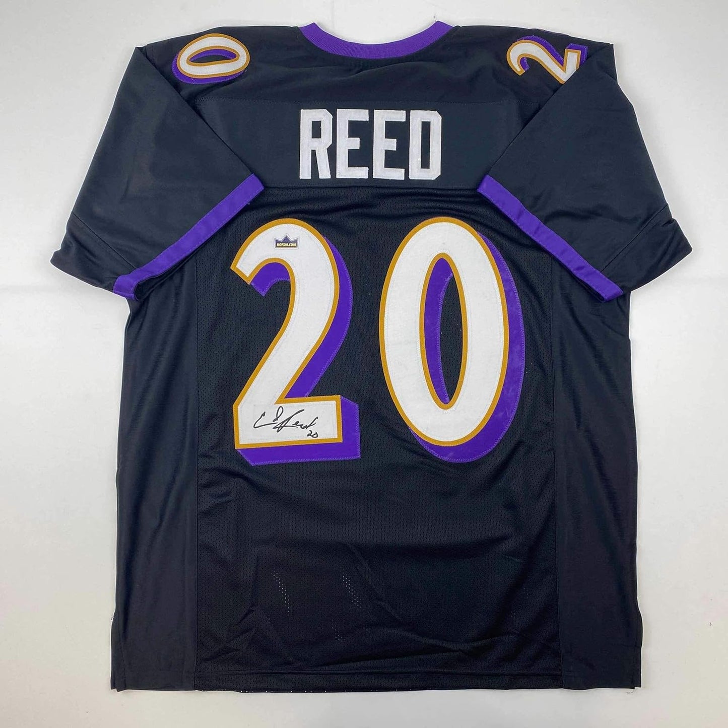 Facsimile Autographed Ed Reed Baltimore Black Jersey for Fans