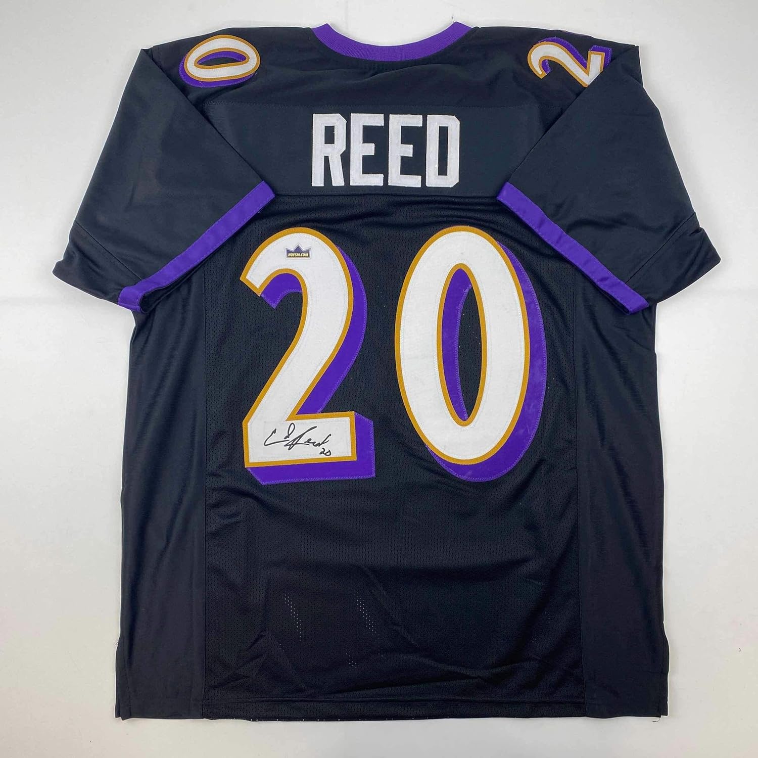 Facsimile Autographed Ed Reed Baltimore Black Jersey for Fans