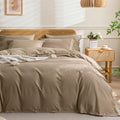 Cotton Duvet Cover Twin Size - Soft Washed Khaki Comforter Cover