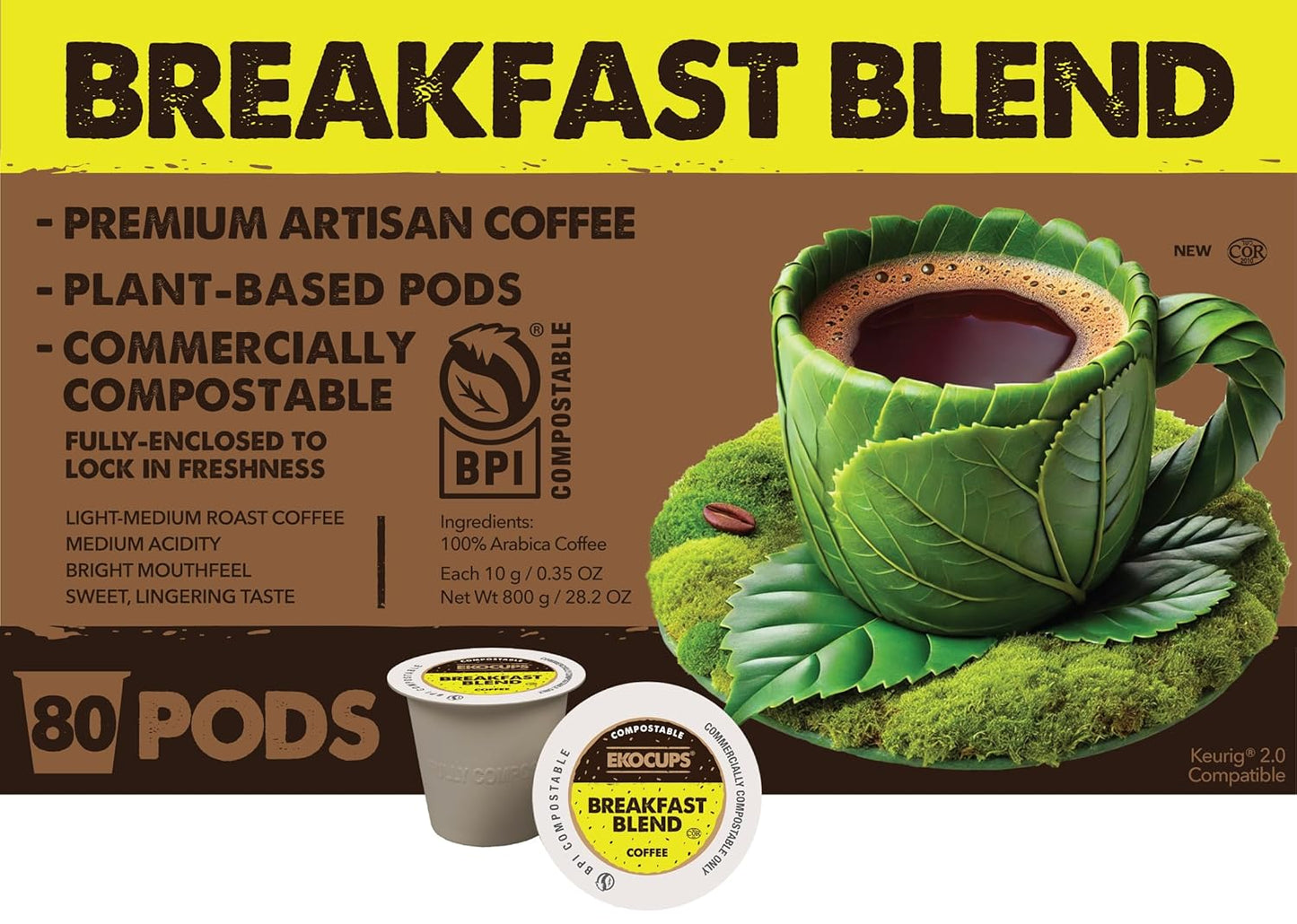 Ekocups Breakfast Blend Coffee Pods for a Fresh Morning Brew