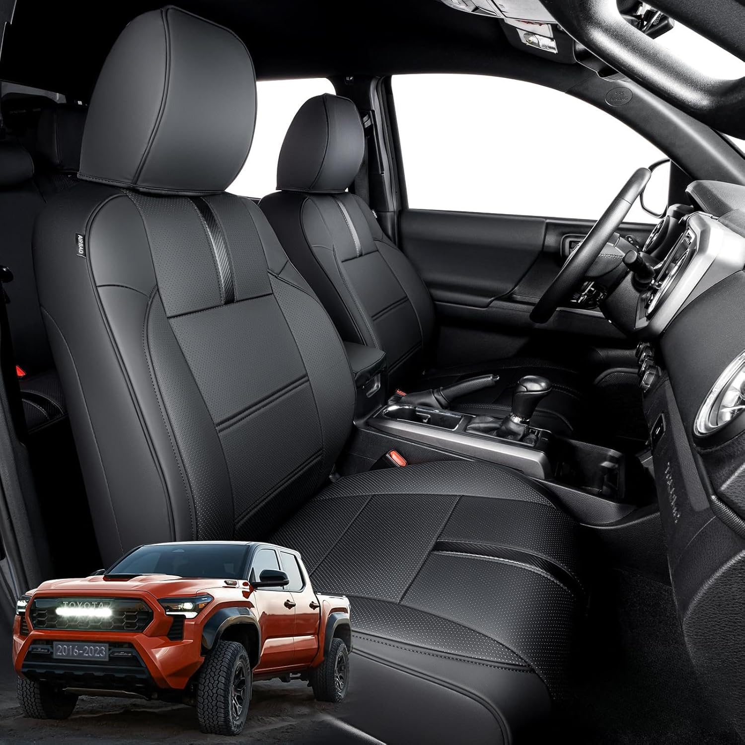 DrCarNow Toyota Tacoma Seat Covers 2016-2023 Full Set Black