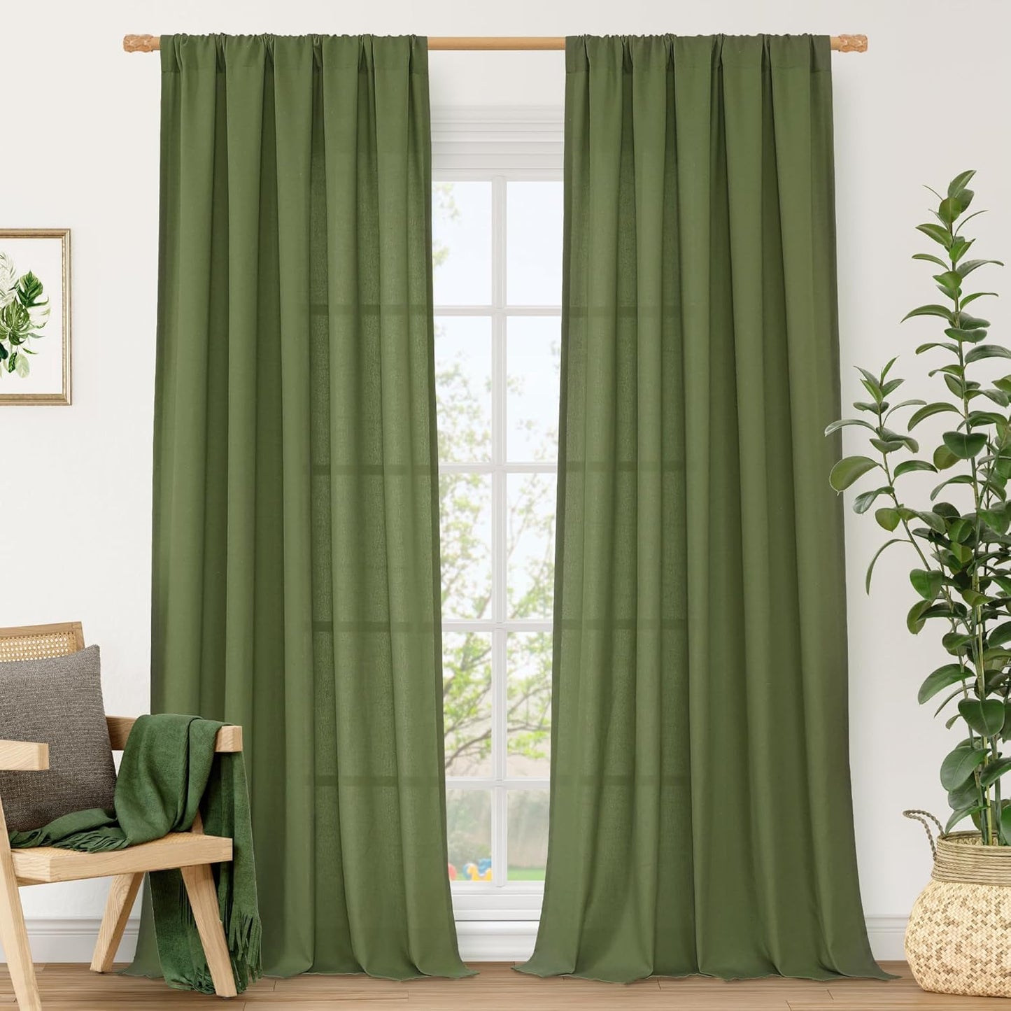 LAMIT Linen Blended Curtains 84 inch for Elegant Living Spaces