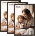20x30 Frame Set of 3 Black Wood Grain Poster Frames - Gallery Wall