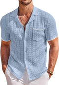 COOFANDY Men's Knit Button Down Short Sleeve Polo (Style 9XZ8)