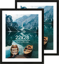 22x28 Frame Set of 2 Rustic Black Wood Style - Versatile Wall Poster