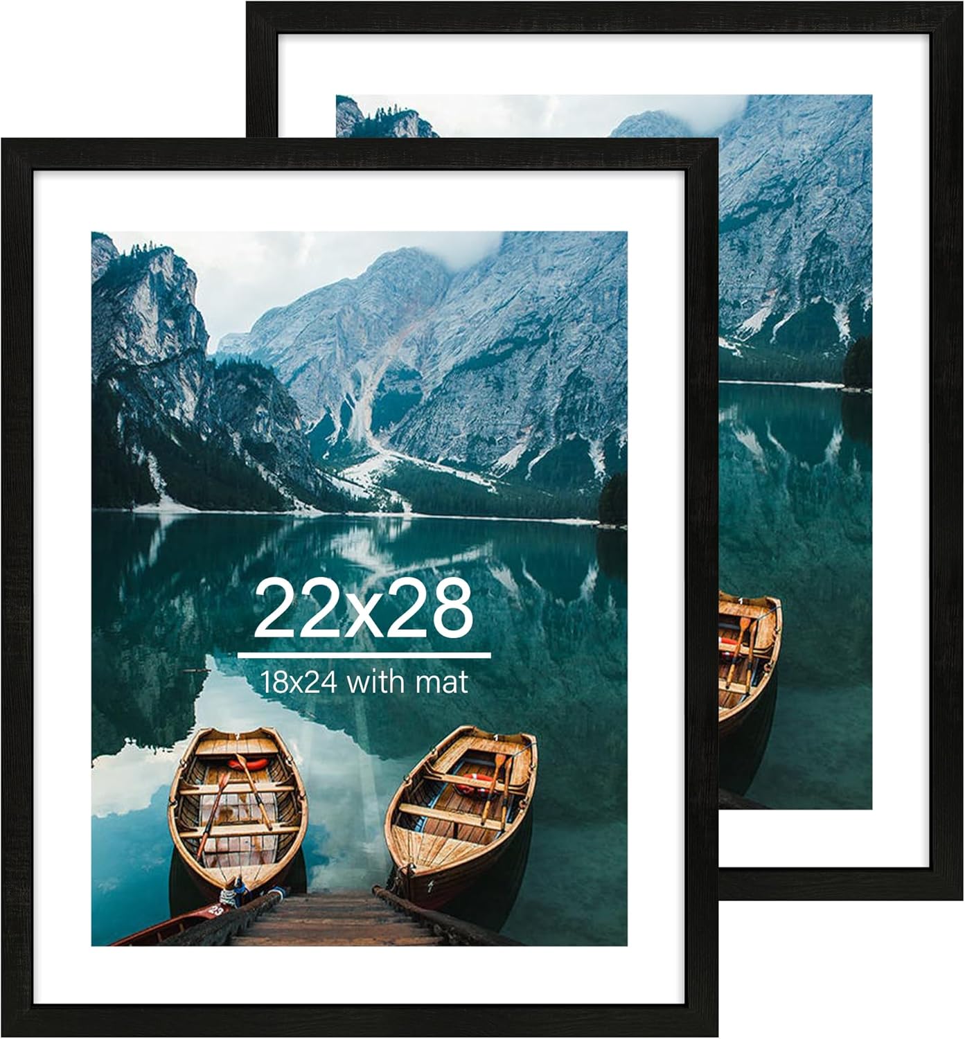 22x28 Rustic Black Wood Frame Set of 2 for Pictures and Posters