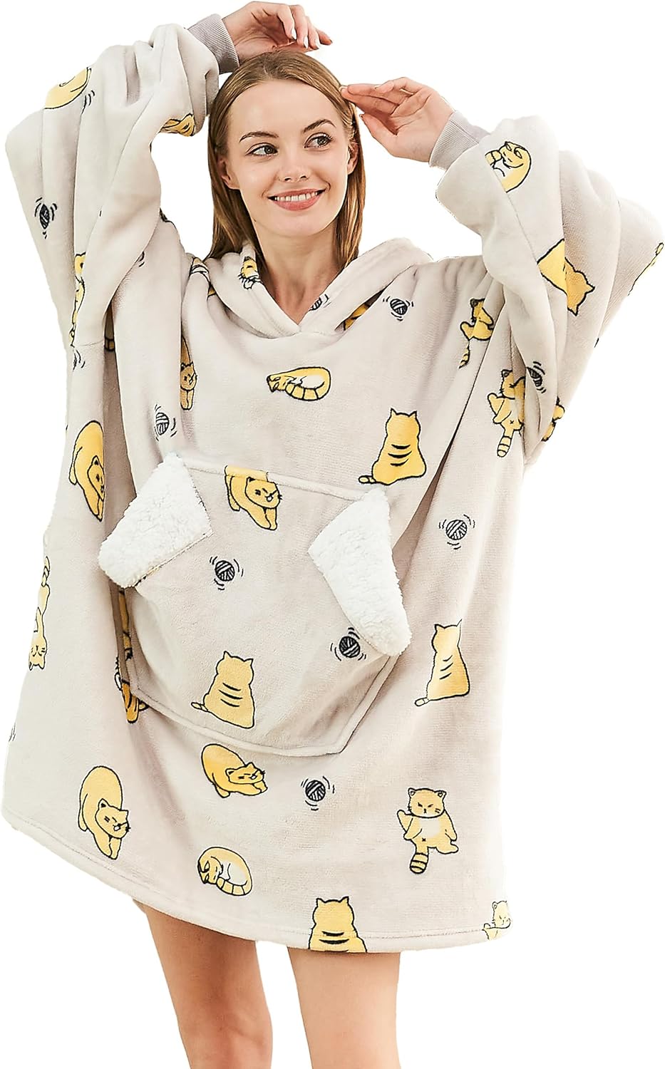 Cozy Cat Hooded Blanket Sweatshirt