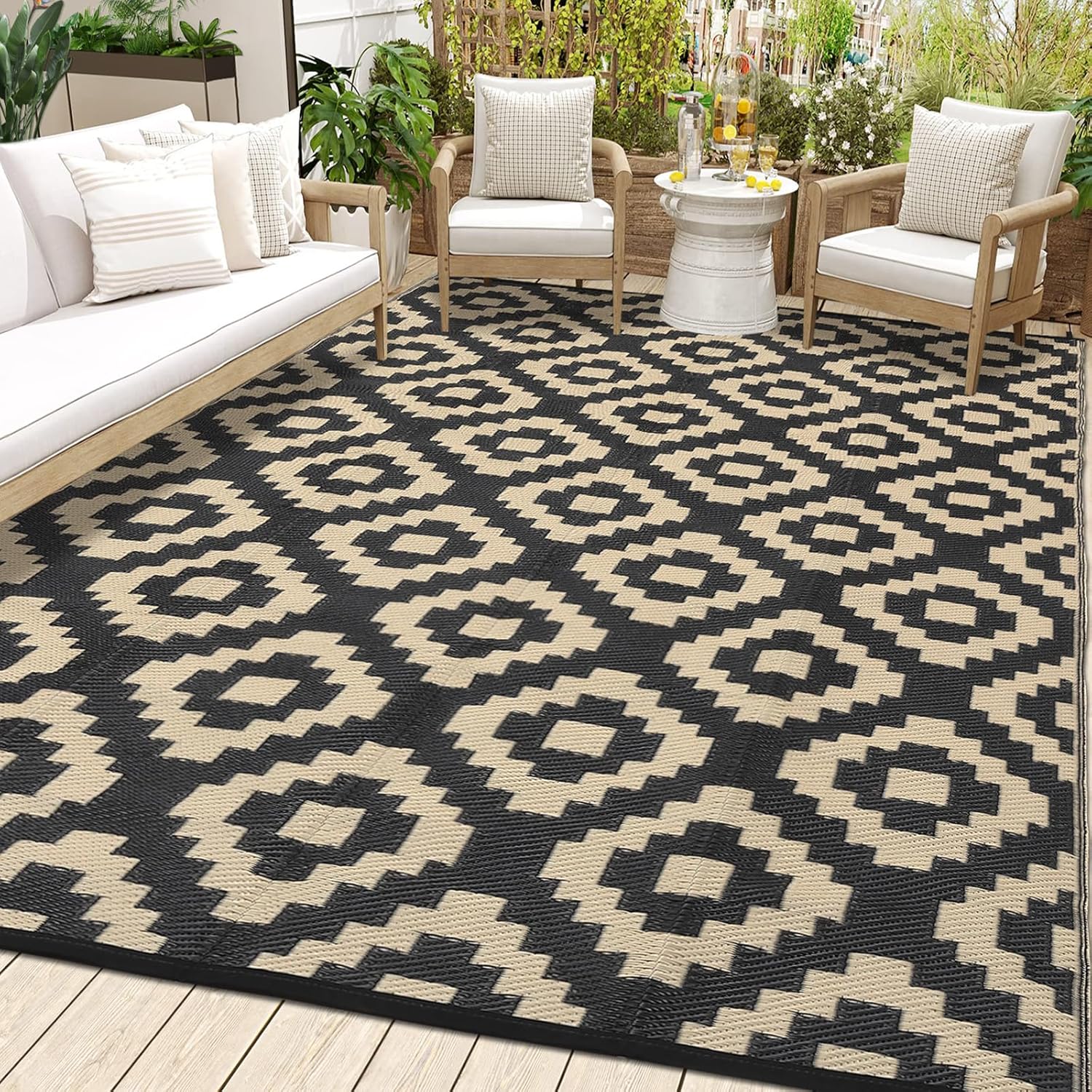 8x10 Outdoor Rug Waterproof Plastic Straw Rug for Every Space