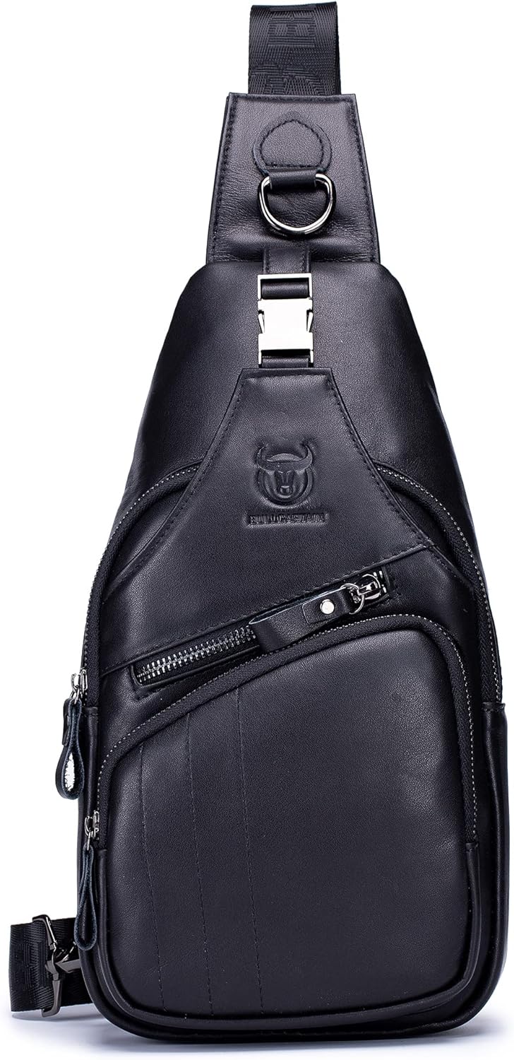 LUKZIJAES Genuine Leather Sling Bag for Men - Stylish and Durable