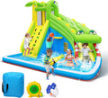 Culaluva Inflatable Water Slide Crocodile 5-in-1 - Backyard Splash Fun