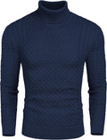 Men's Slim Fit Turtleneck Sweater - Classic Twisted Knit Comfort