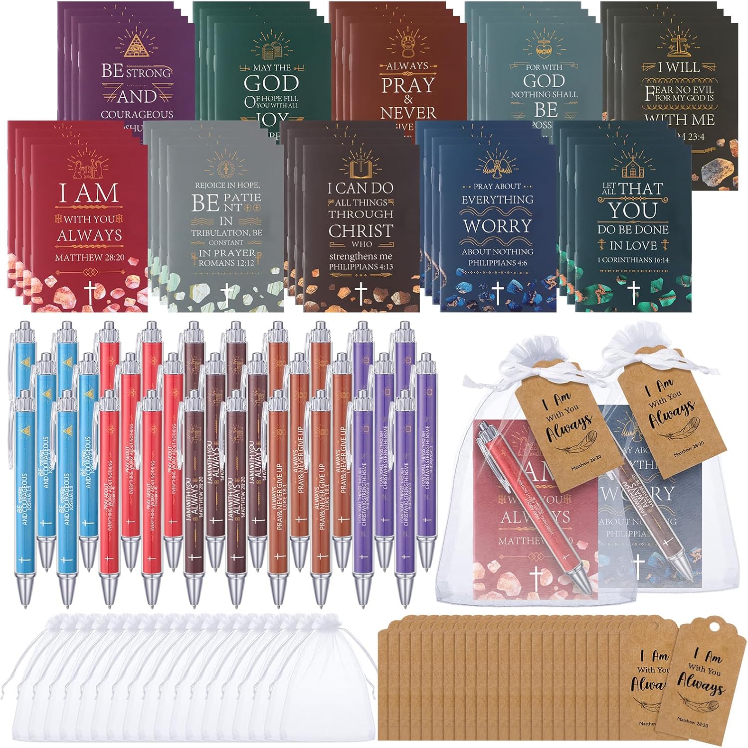 200 Pcs Christian Gift Sets with Notebooks, Pens, and Tags