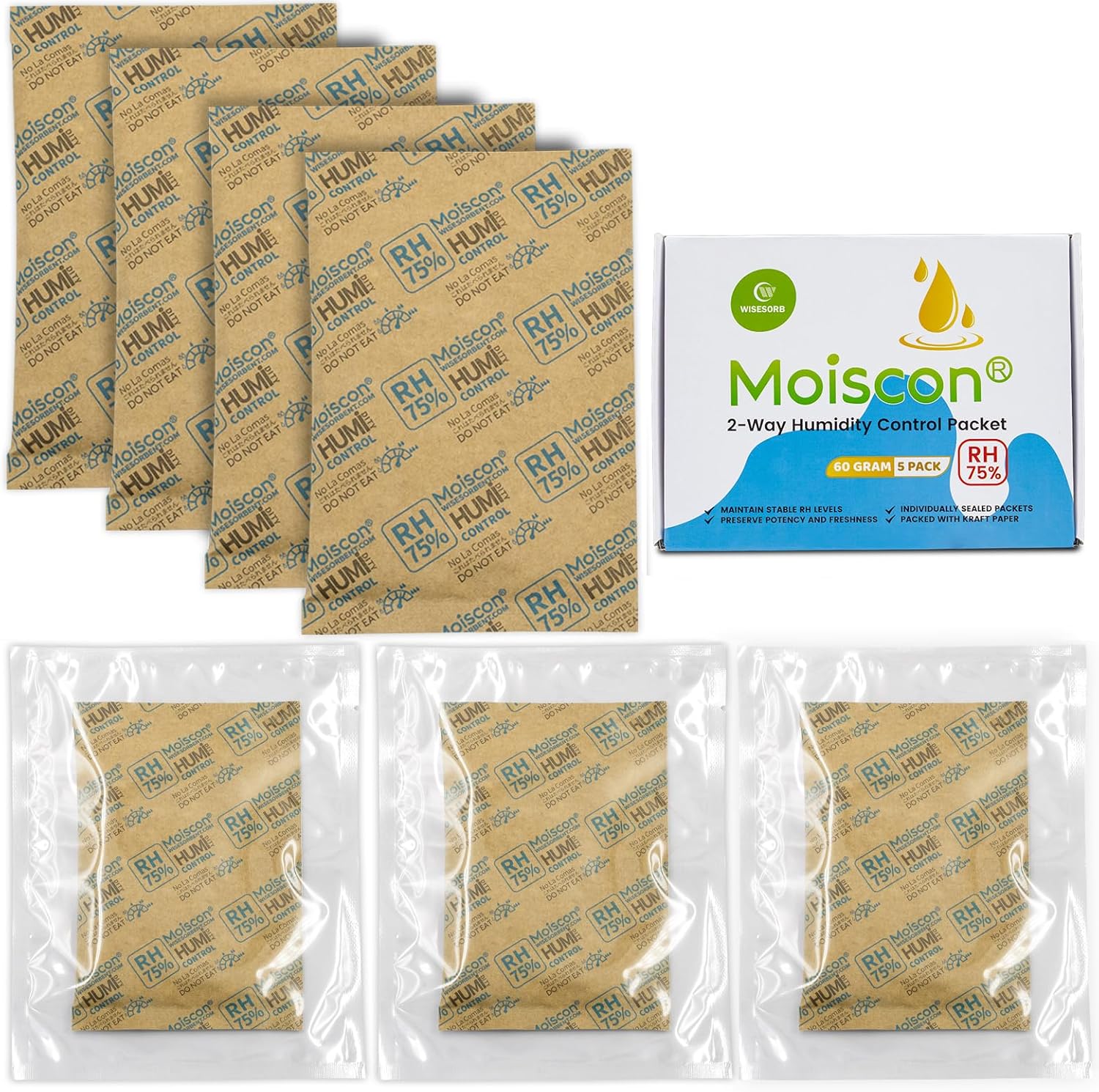 75% Two-Way Humidity Control Packs for Optimal Freshness