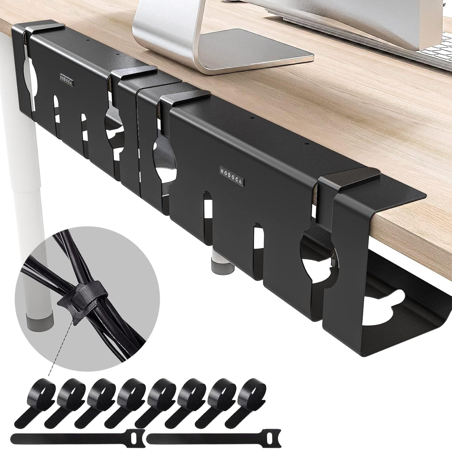 NODOCA No Drill Under Desk Cable Management Tray for Home Office