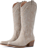 IUV Cowboy Boots For Women Mid Calf Snip Toe - Handcrafted Style