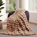 Lotus Karen Faux Fur Blanket Twin - Big Bubble Rabbit Fluff Cozy