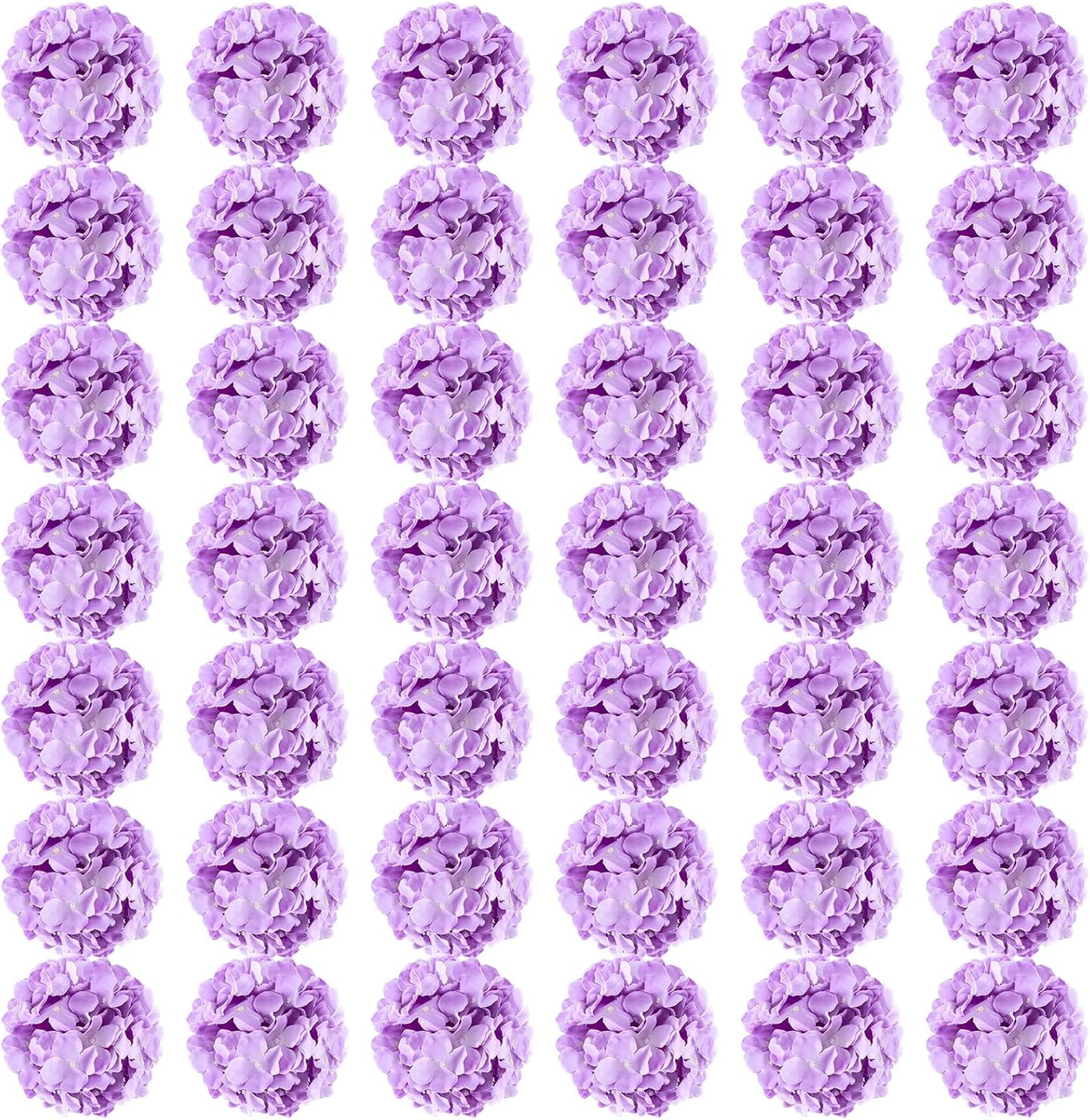 64pcs Purple Artificial Hydrangea Flowers for Home Decor