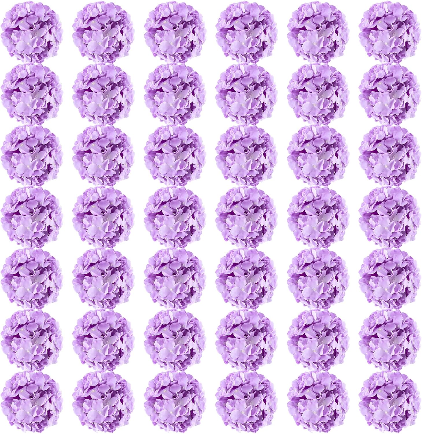 64pcs Purple Artificial Hydrangea Flowers for Home Decor