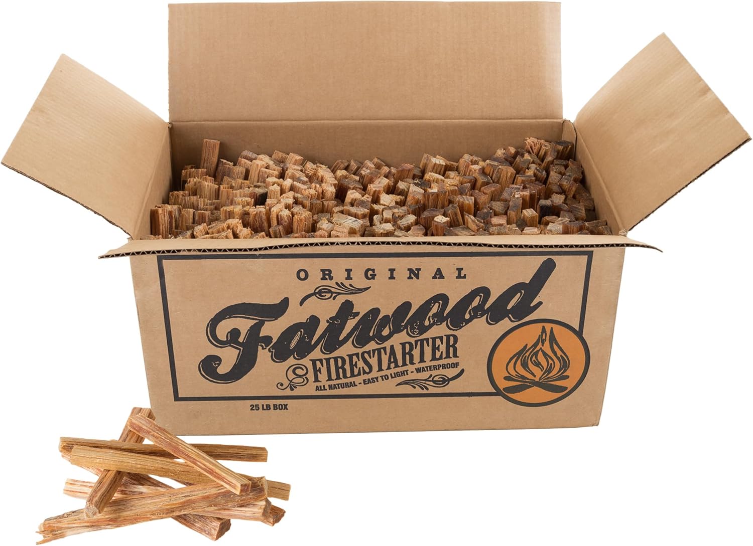 Trademark Fatwood Firestarter Sticks for Campfires and Grills