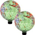 Sunnydaze 10-Inch Gazing Ball Set of 2 - Green Garden Orbs