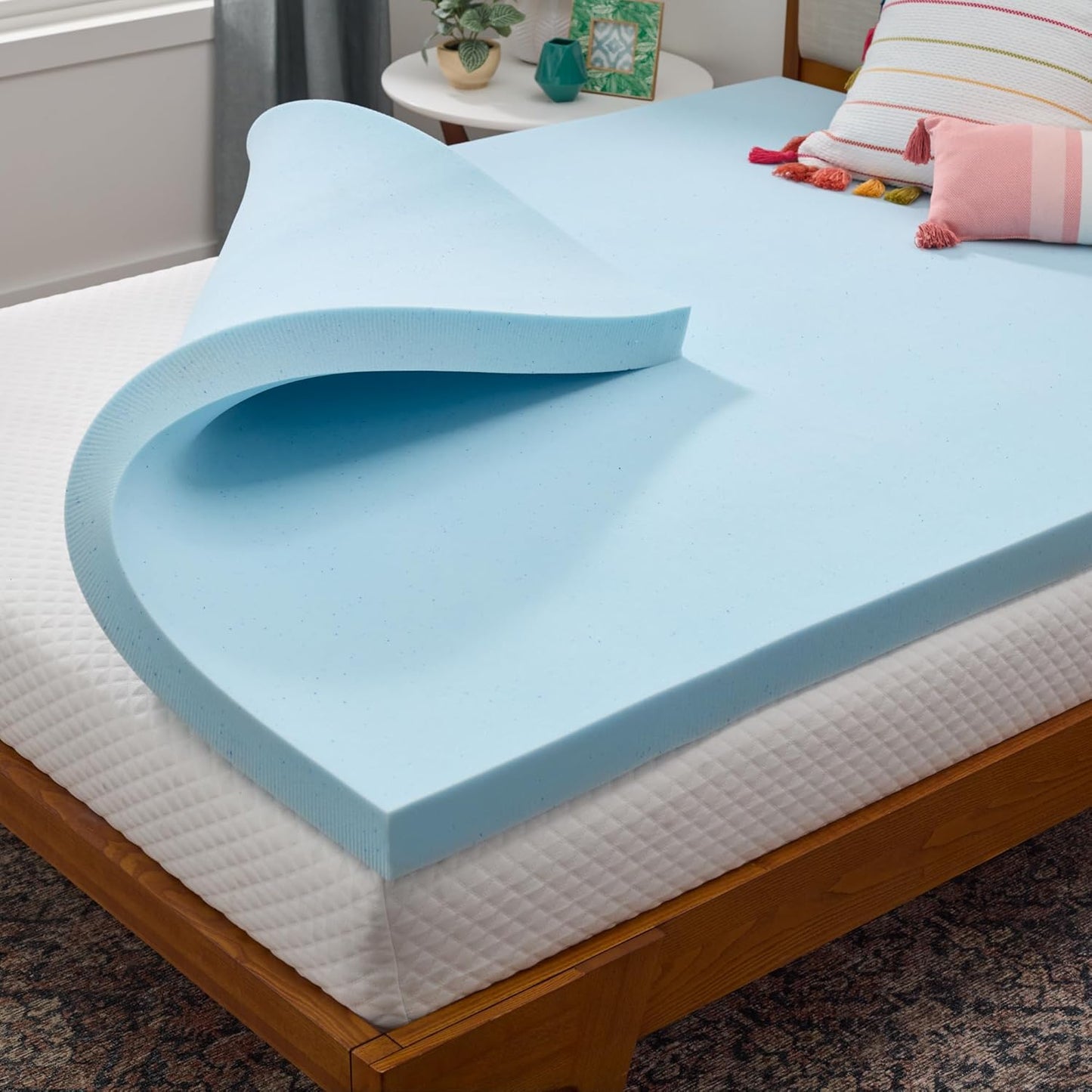 LINENSPA Memory Foam Mattress Topper - 3 Inch Gel Infused Comfort