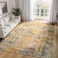 Ompaa Living Room Rug 5x7 Beige Area Rug Machine Washable